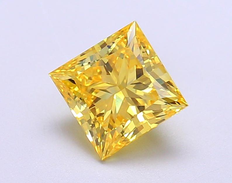 1.53 Ct. Fancy Vivid Yellow Princess Lab Grown Diamond