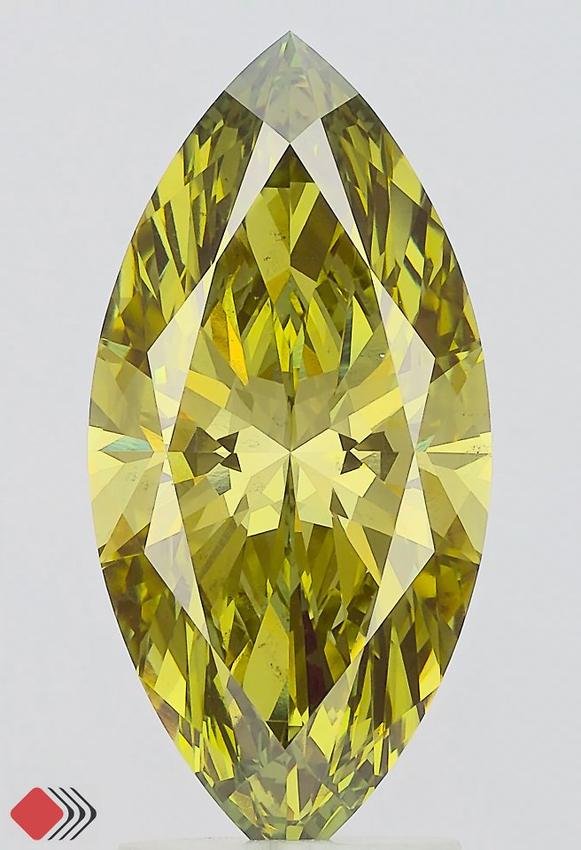 2.99 Ct. Fancy Vivid Green Marquise Lab Grown Diamond