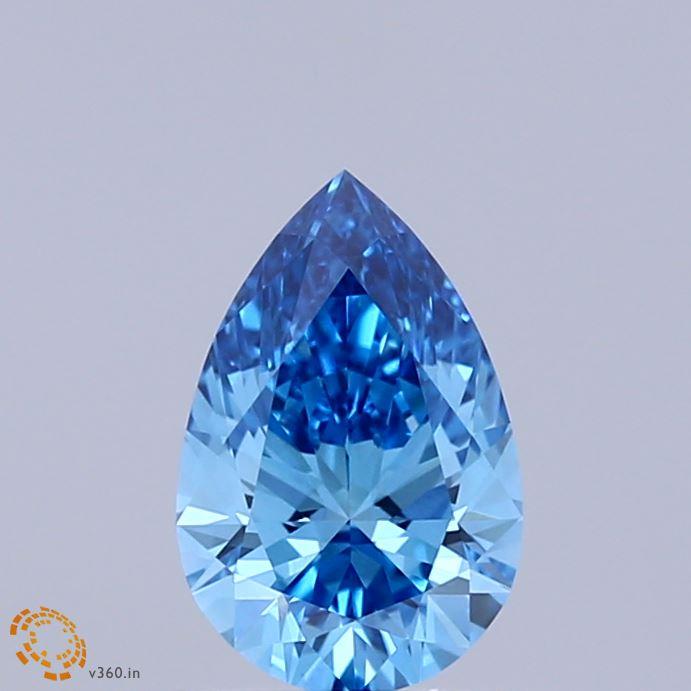 1.00 Ct. Fancy Vivid Blue Pear Lab Grown Diamond