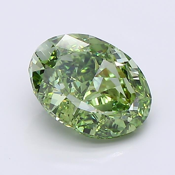 1.53 Ct. Fancy Vivid  Green Oval Lab Grown Diamond
