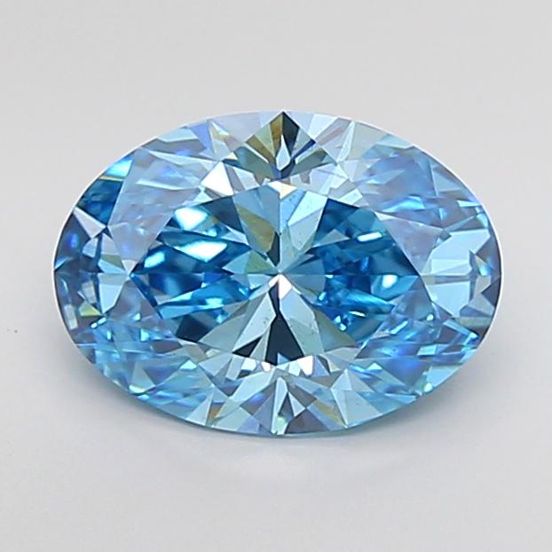 2.54 Ct. Fancy Vivid None Blue Oval Lab Grown Diamond