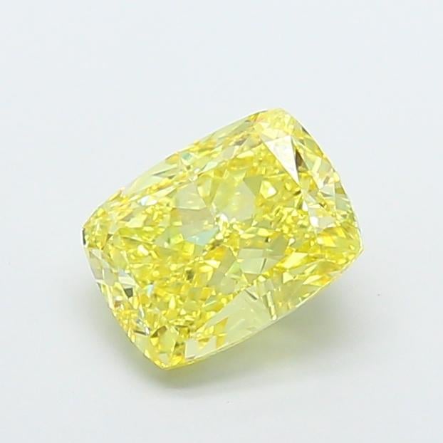 3.07 Ct. Fancy Vivid  Yellow Cushion Lab Grown Diamond
