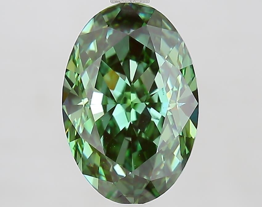 3.51 Ct. Fancy Vivid Green Oval Lab Grown Diamond