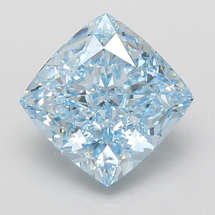 3.01 Ct. Fancy Vivid Blue Cushion Lab Grown Diamond