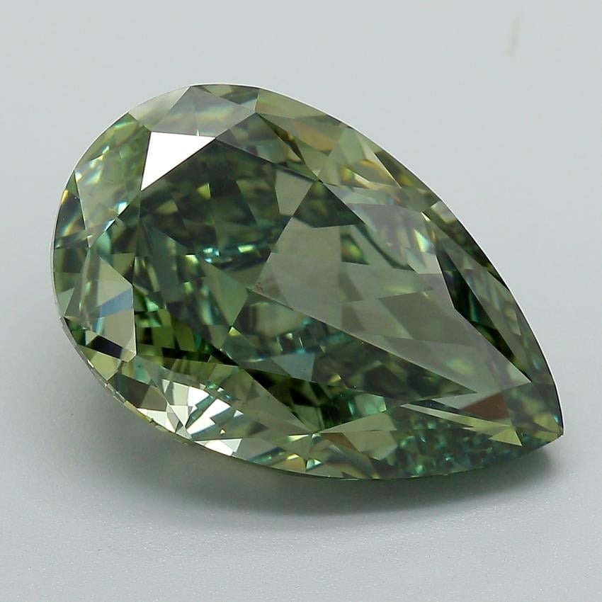 9.25 Ct. Fancy Vivid  Green Pear Lab Grown Diamond