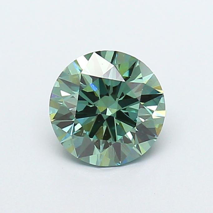 1.21 Ct. Fancy Vivid  Green Round Lab Grown Diamond