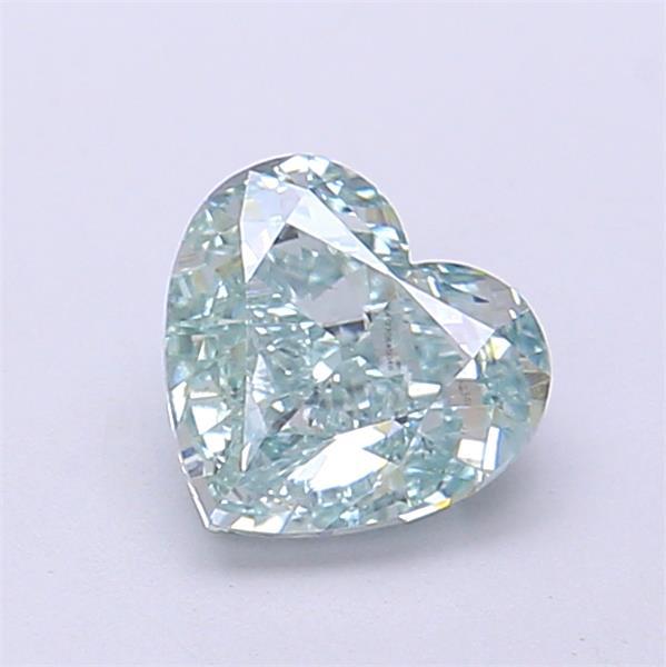 1.02 Ct. Fancy Light Bluish Green Heart Lab Grown Diamond