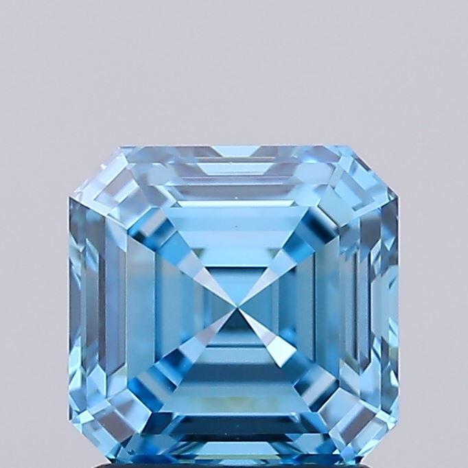 1.65 Ct. Fancy Vivid Blue Asscher Lab Grown Diamond