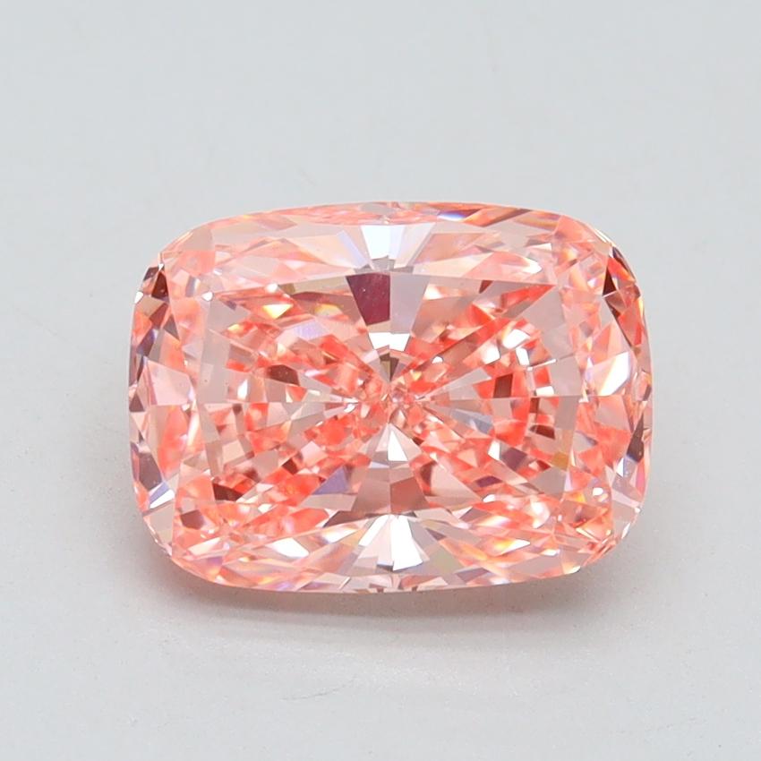 2.18 Ct. Fancy Vivid Pink Cushion Lab Grown Diamond