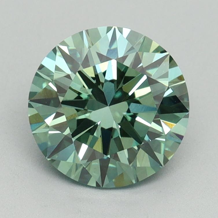 1.60 Ct. Fancy Vivid Green Round Lab Grown Diamond