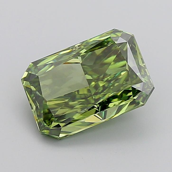 4.36 Ct. Fancy Vivid Green Radiant Lab Grown Diamond
