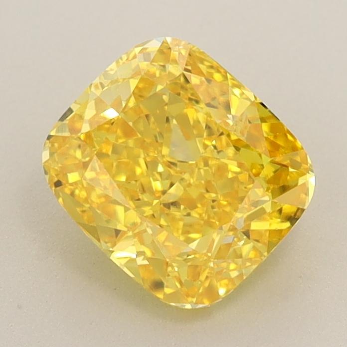 1.26 Ct. Fancy Vivid  Yellow Cushion Lab Grown Diamond