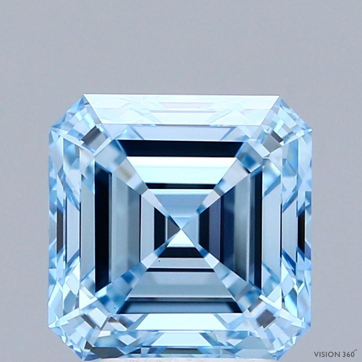 3.07 Ct. Fancy Intense Blue Asscher Lab Grown Diamond
