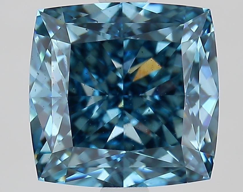 3.30 Ct. Fancy Vivid Blue Cushion Lab Grown Diamond