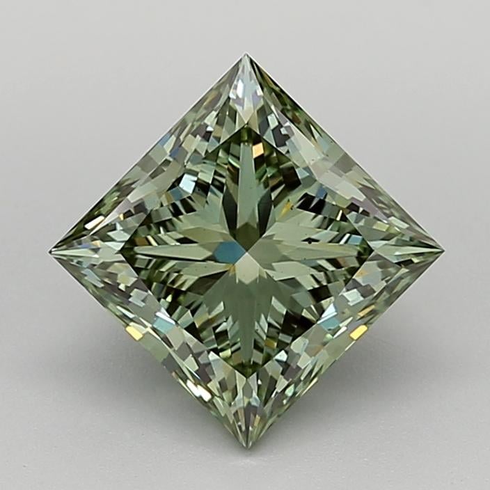 2.78 Ct. Fancy Vivid  Green Princess Lab Grown Diamond