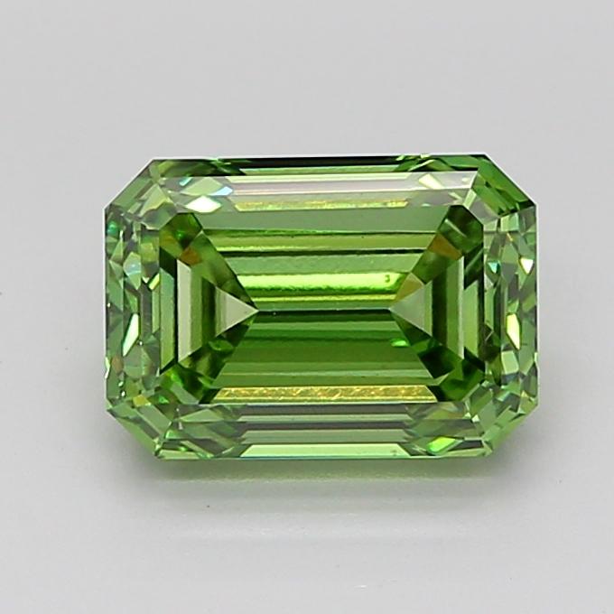 3.01 Ct. Fancy Vivid Green Emerald Lab Grown Diamond