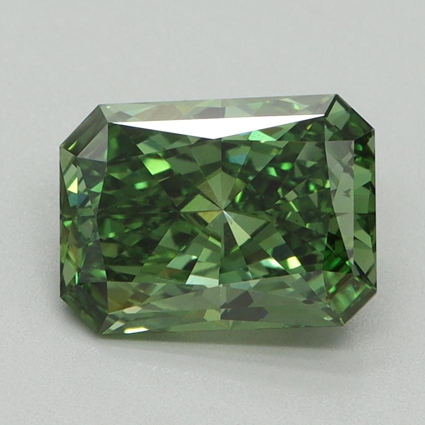 2.00 Ct. Fancy Vivid Green Radiant Lab Grown Diamond