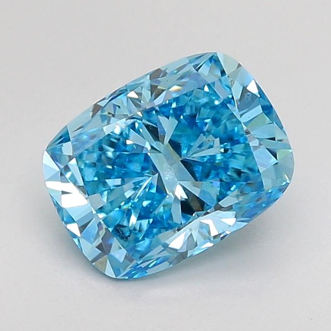 2.01 Ct. Fancy Vivid  Blue Cushion Lab Grown Diamond