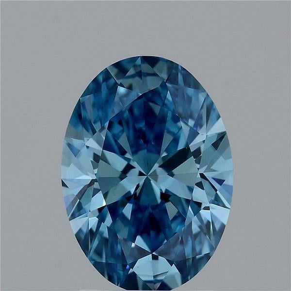 2.21 Ct. Fancy Vivid  Blue Oval Lab Grown Diamond