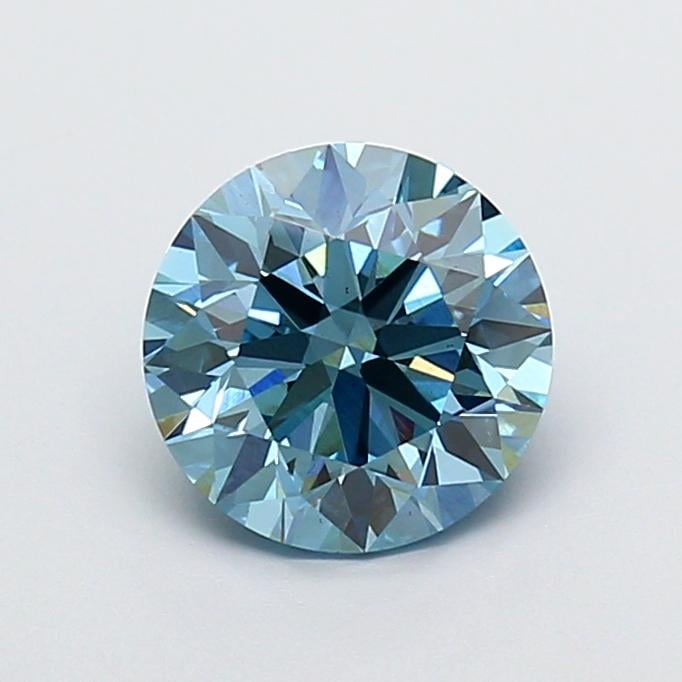 2.01 Ct. Fancy Vivid  Blue Round Lab Grown Diamond