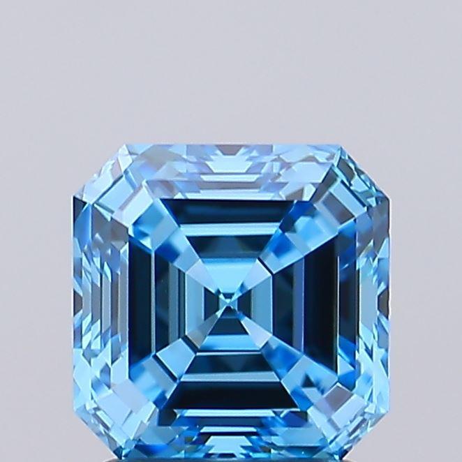 2.01 Ct. Fancy Vivid  Blue Asscher Lab Grown Diamond