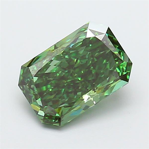 2.00 Ct. Fancy Vivid Green Radiant Lab Grown Diamond