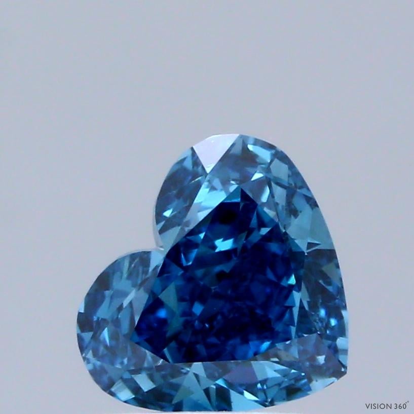1.03 Ct. Fancy Vivid Blue Heart Lab Grown Diamond