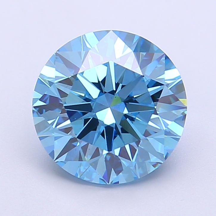 2.75 Ct. Fancy Vivid New_Mst Blue Round Lab Grown Diamond