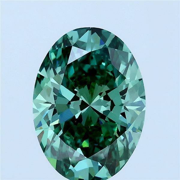 2.02 Ct. Fancy Vivid Green Oval Lab Grown Diamond