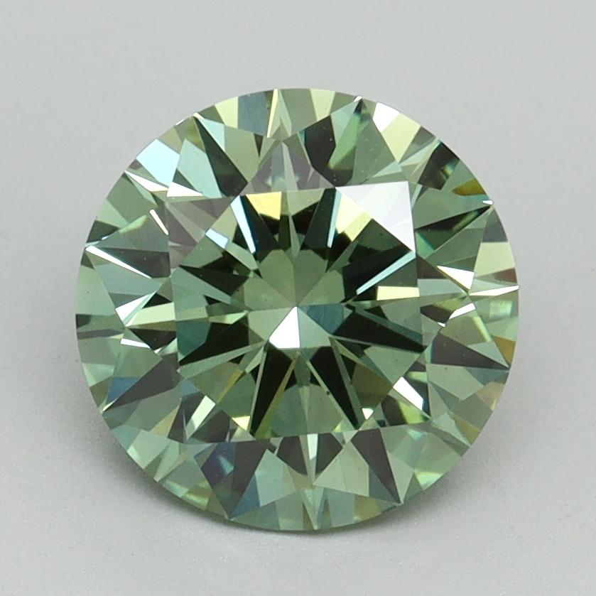 2.15 Ct. Fancy Vivid Green Round Lab Grown Diamond