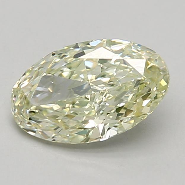 0.82 Ct. Light Greenish Yellow Oval Lab Grown Diamond