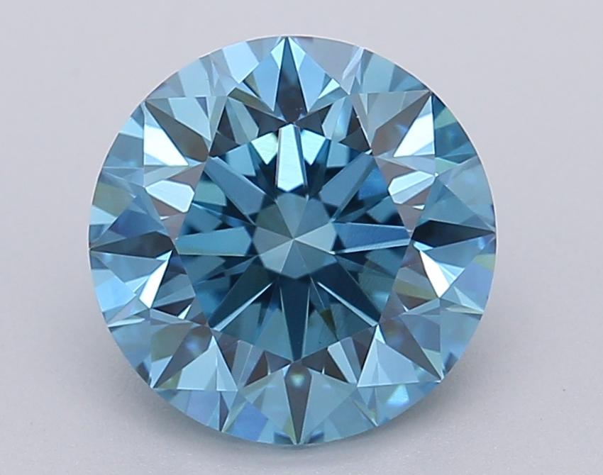 2.06 Ct. Fancy Vivid Blue Round Lab Grown Diamond