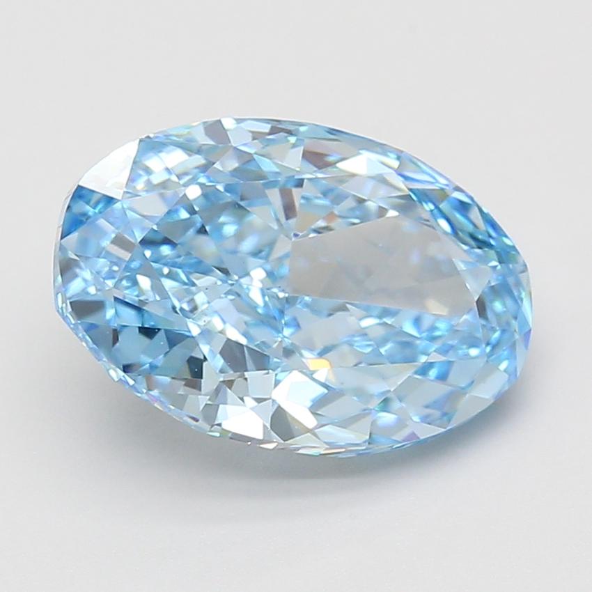 5.02 Ct. Fancy Vivid Blue Oval Lab Grown Diamond
