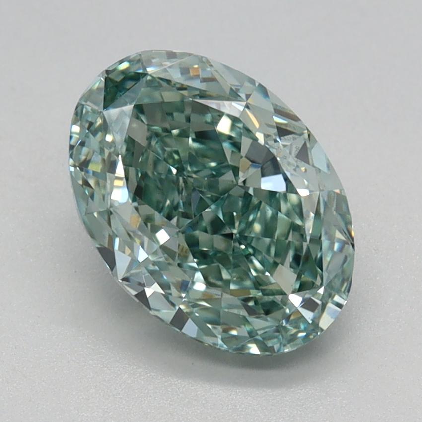 1.57 Ct. Fancy Vivid Green Oval Lab Grown Diamond