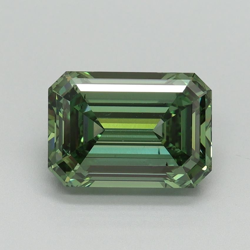 3.03 Ct. Fancy Vivid Pacific Green Emerald Lab Grown Diamond