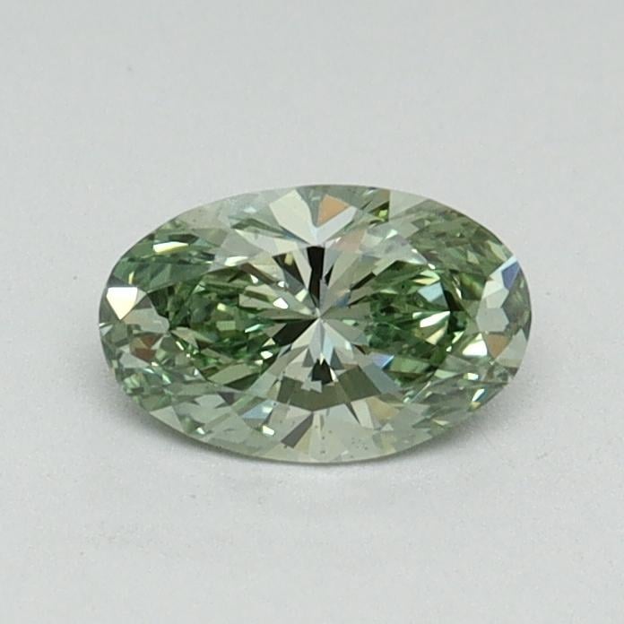 0.39 Ct. Fancy Vivid Green Oval Lab Grown Diamond