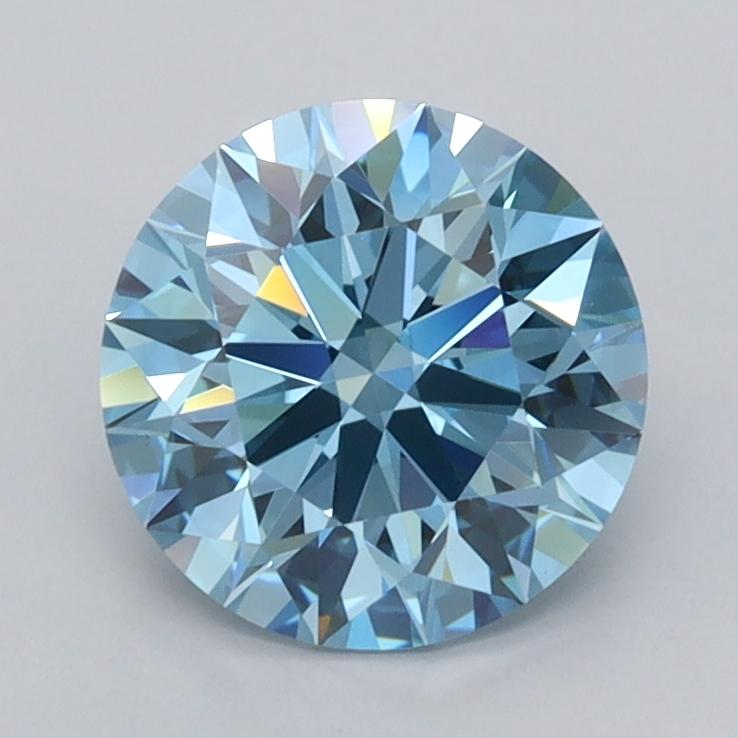 1.69 Ct. Fancy Vivid  Blue Round Lab Grown Diamond