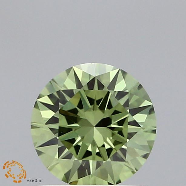 0.89 Ct. Fancy Vivid  Green Round Lab Grown Diamond