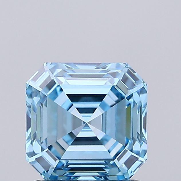 1.14 Ct. Fancy Vivid Blue Asscher Lab Grown Diamond