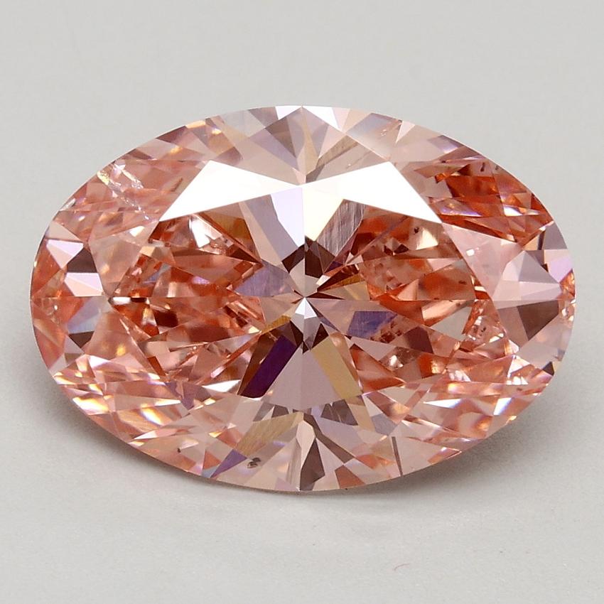 3.01 Ct. Fancy Intense Pink Oval Lab Grown Diamond