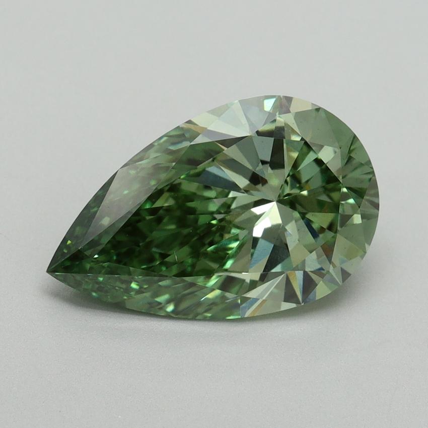 3.02 Ct. Fancy Vivid Green Pear Lab Grown Diamond