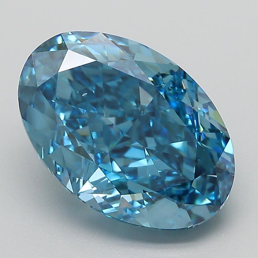 5.39 Ct. Fancy Vivid Blue Oval Lab Grown Diamond