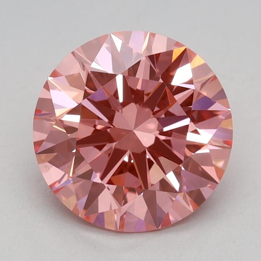 1.59 Ct. Fancy Vivid Pink Round Lab Grown Diamond