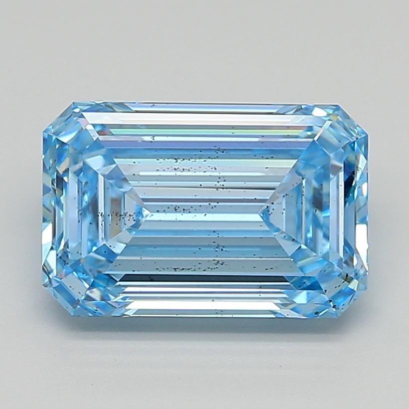 5.04 Ct. Fancy Vivid  Blue Emerald Lab Grown Diamond
