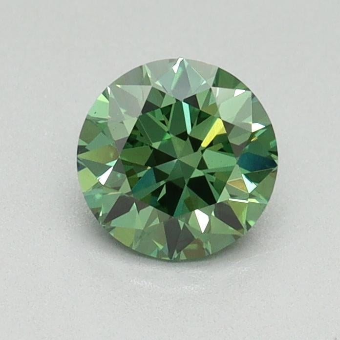 0.63 Ct. Fancy Vivid Green Round Lab Grown Diamond