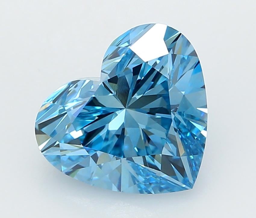 3.04 Ct. Fancy Vivid  Blue Heart Lab Grown Diamond