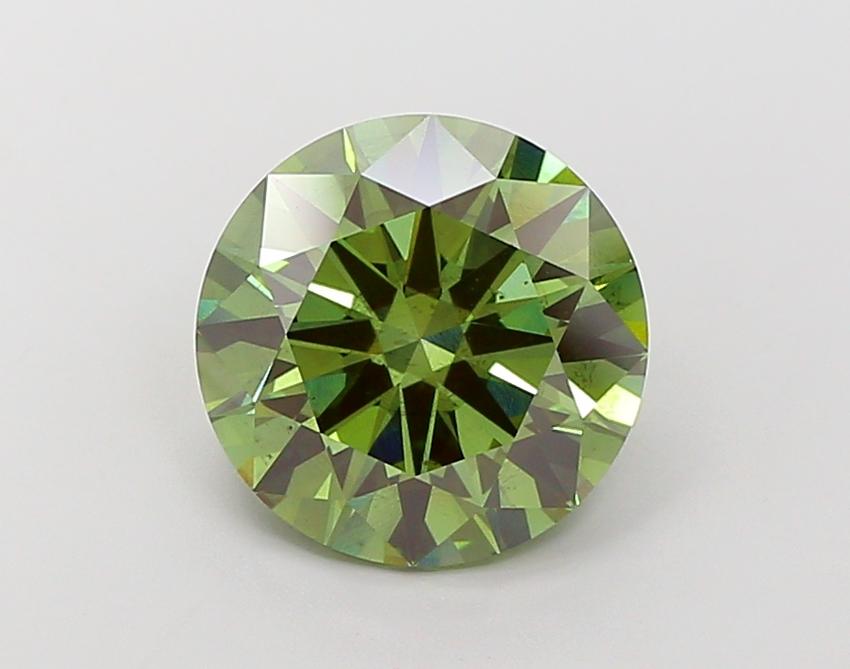 6.01 Ct. Fancy Vivid Green Round Lab Grown Diamond