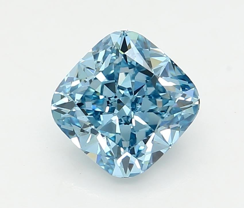 2.04 Ct. Fancy Vivid  Blue Cushion Lab Grown Diamond