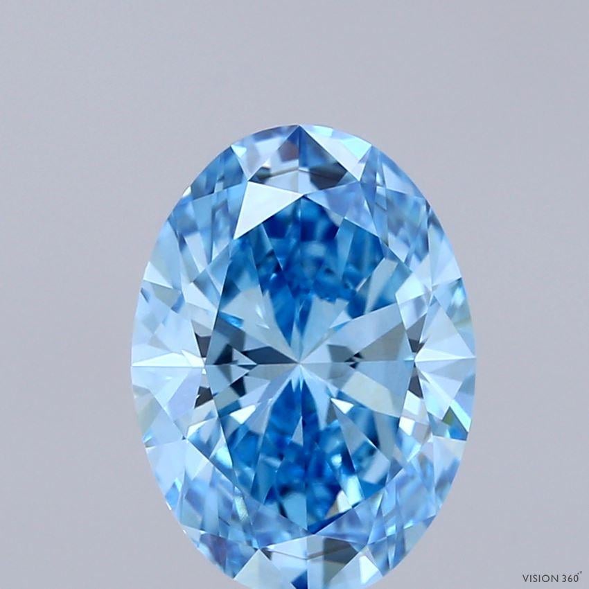 2.52 Ct. Fancy Vivid  Blue Oval Lab Grown Diamond