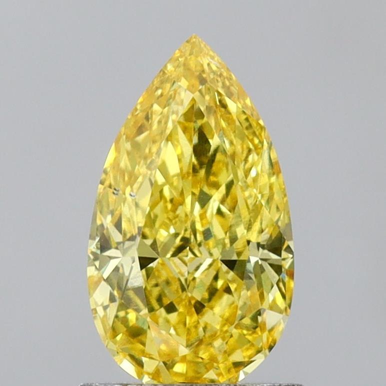 1.12 Ct. Fancy Vivid Yellow Pear Lab Grown Diamond